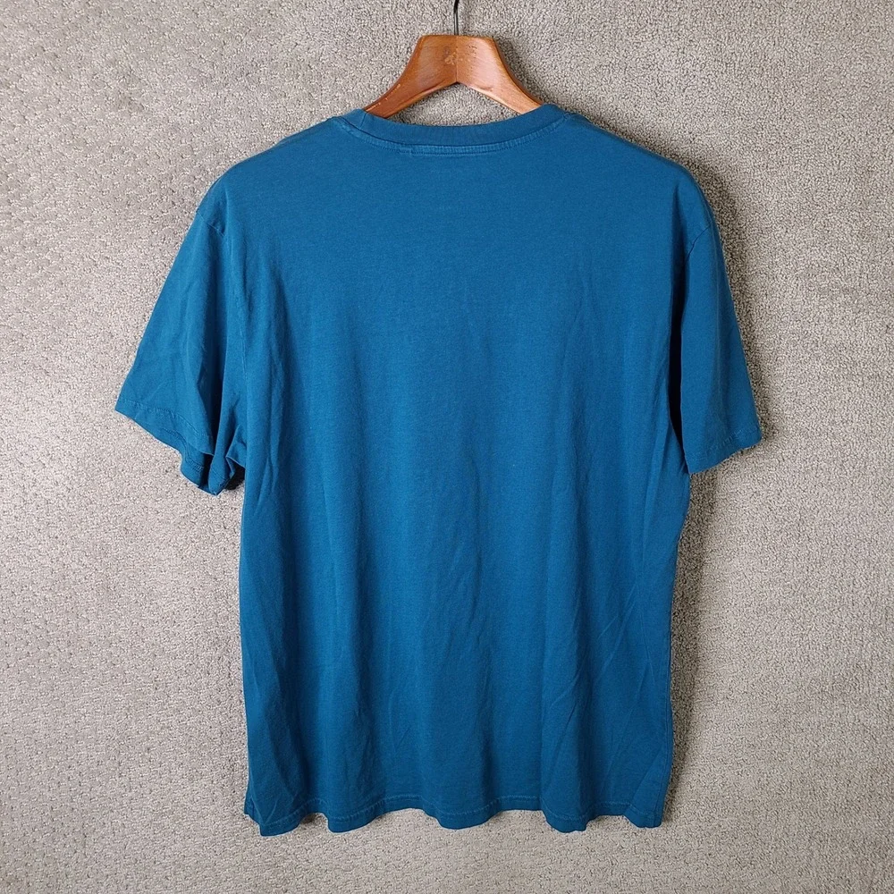 Guess Shirt Mens XXL Blue Teal Embroidered Logo Short Sleeve Tee Casual - Picture 6 of 9